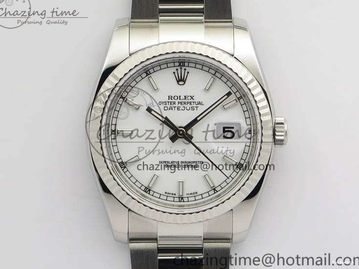 116234 Oyster 36mm Edition 1:1 On SA3135 Stick Markers Bracelet Dial DateJust 904L Best SS SS ARF White 1222